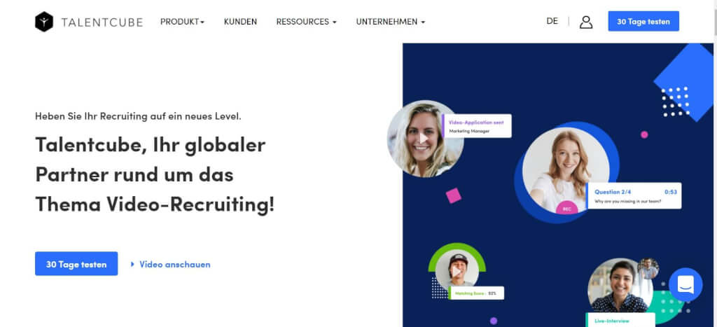 Video Interview Bewerbung TALENTCUBE