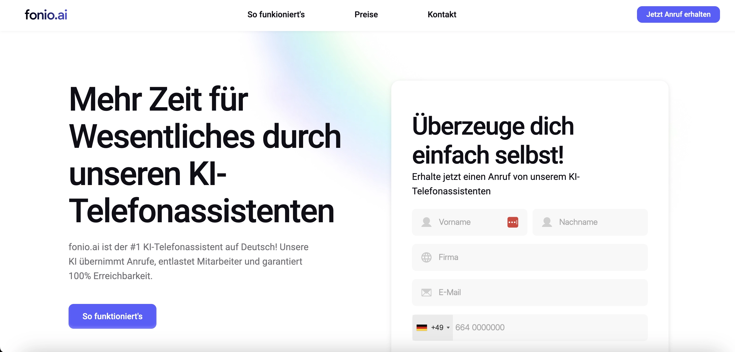 KI Telefonassistent Anbieter fonio AI