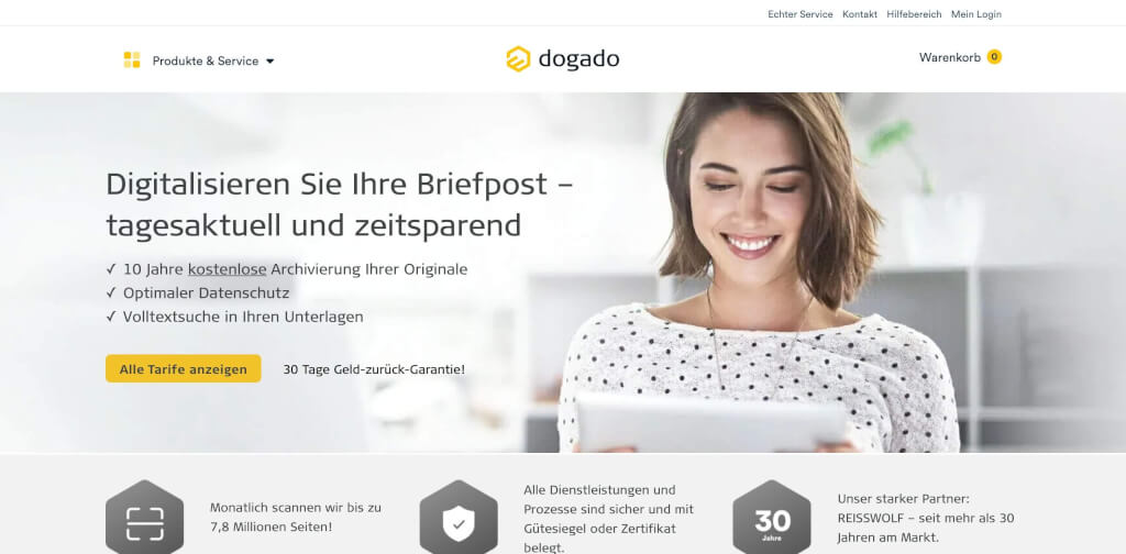 Digitaler Posteingang von REISSWOLF und dogado Ihr online Briefkasten 1