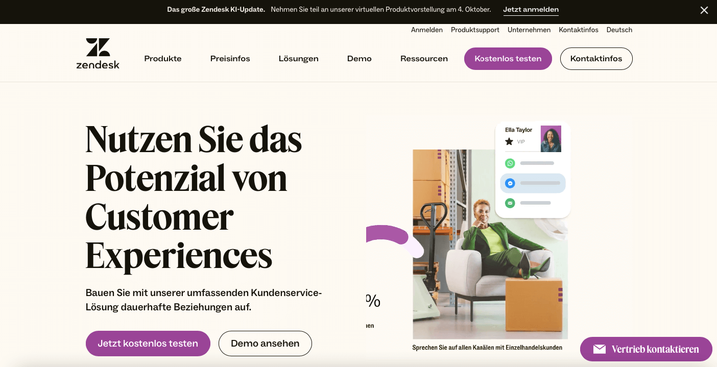 Contact Center Anbieter zendesk