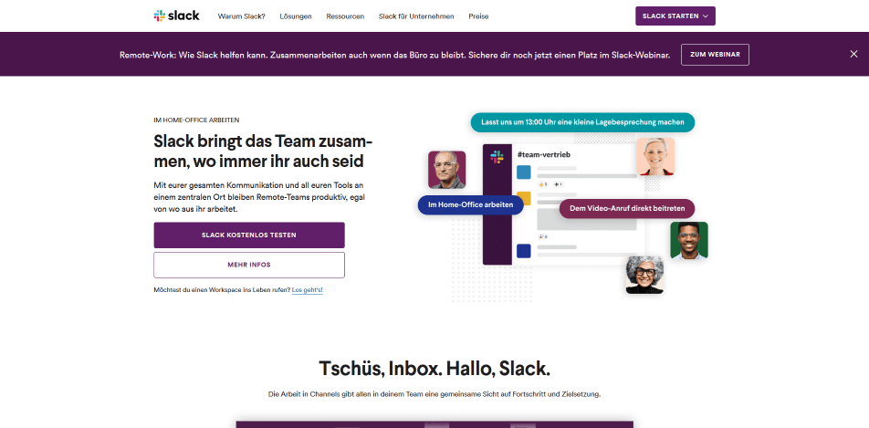 videokonferenz software slack