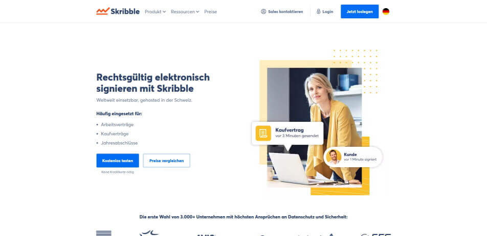 Verträge digital unterschreiben Skribble