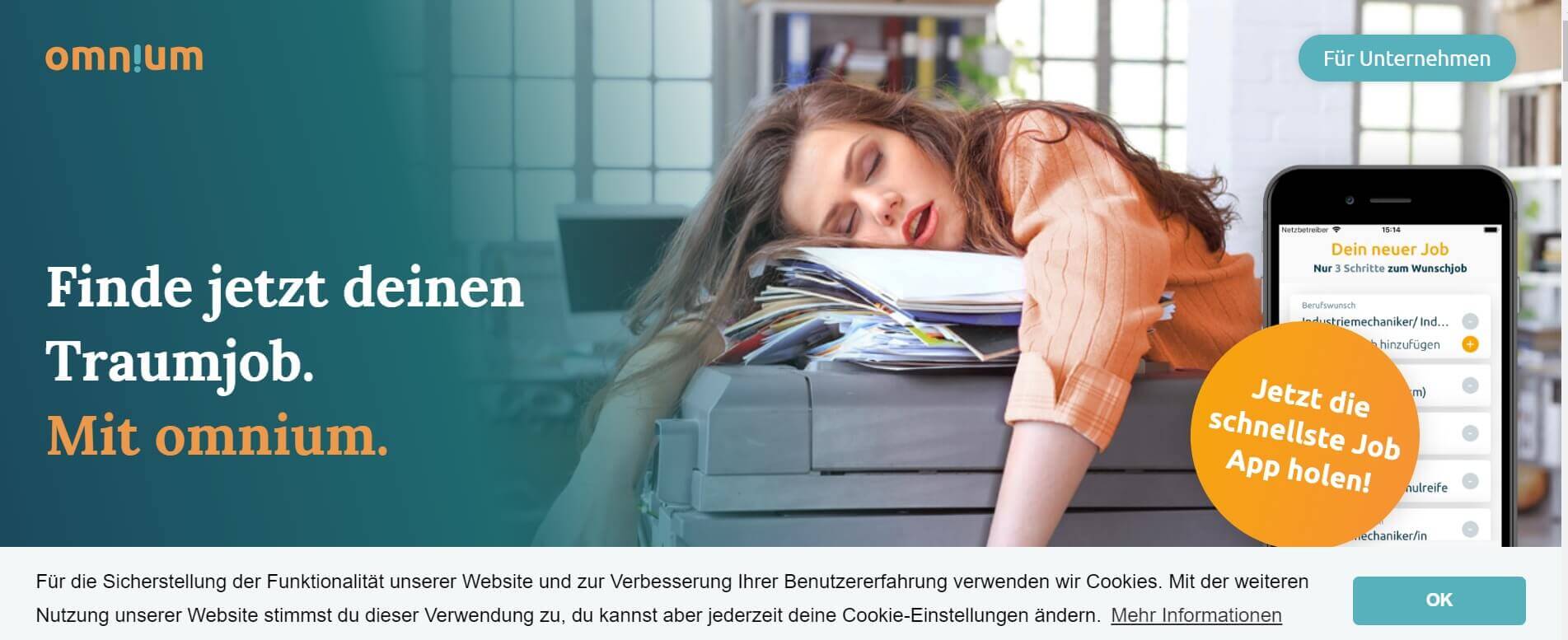 Digitale Bewerbung Omnium App