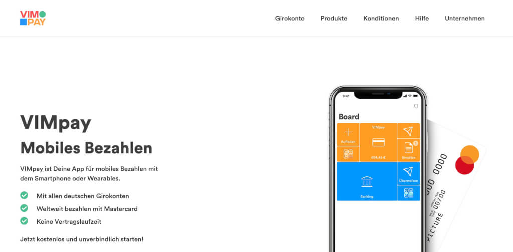 VIMpay   FinTech Girokonto Bank