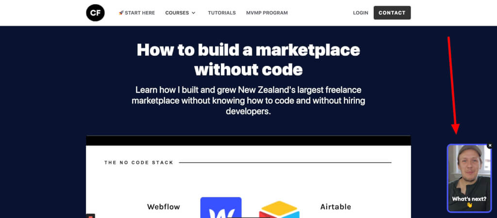 Chipbot auf Landingpage Beispiel