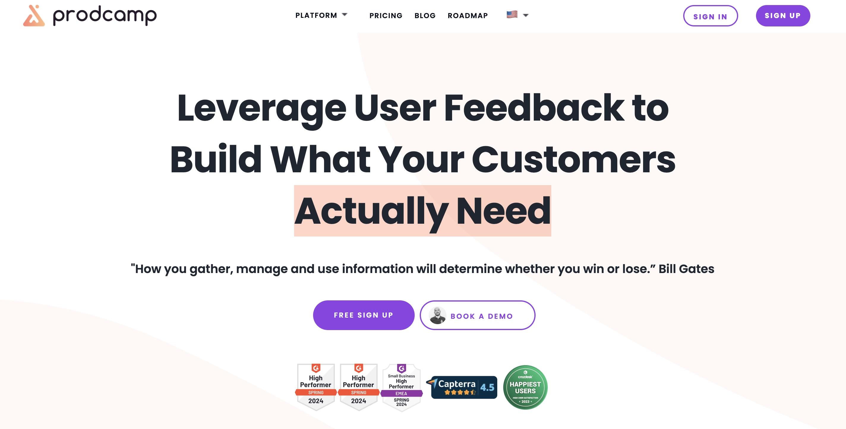 Produkt Feedback Software Anbieter ProdCamp