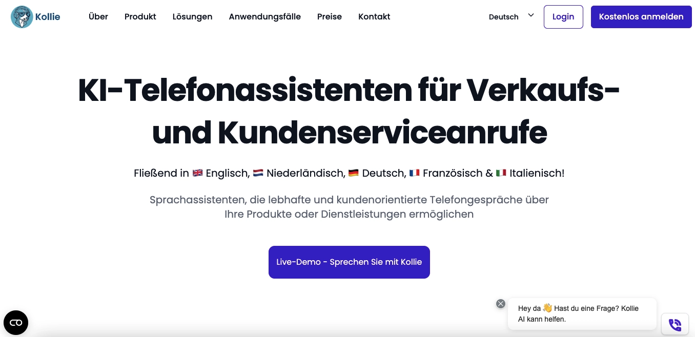 KI Call Center Anbieter Kollie ai