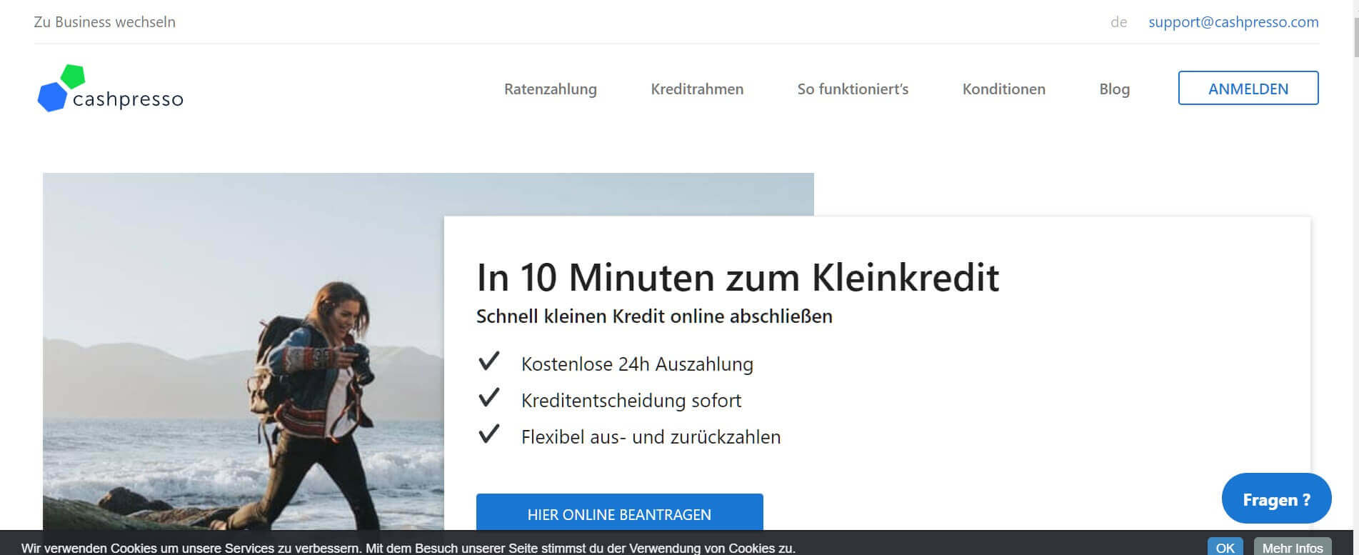 Kleinkredit online Cashpresso