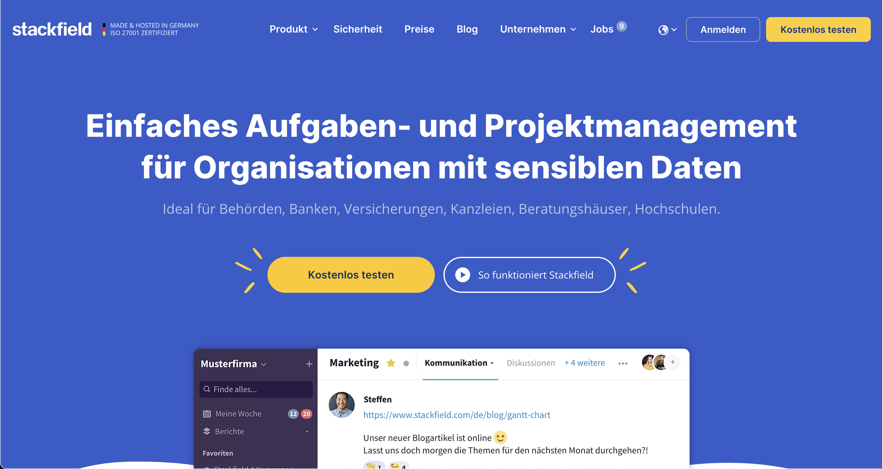 Enterprise Collaboration Anbieter Stackfield