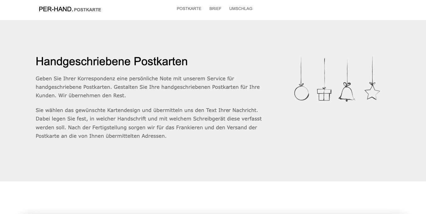 Handschriftliche Postkarten automatisieren Anbieter Per Hand