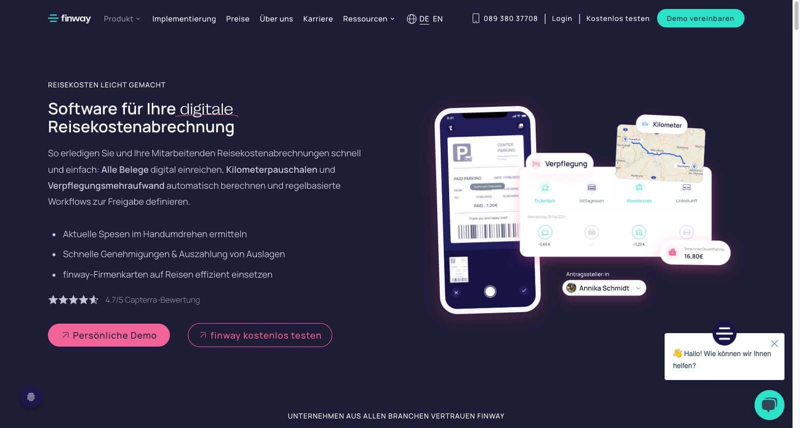 Digitale Reisekostenabrechnung Software fuer KMUs finway digital affin 1