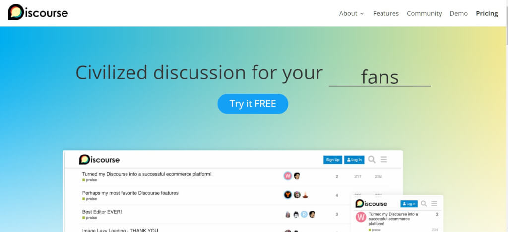 Moderne Forum Software Discourse