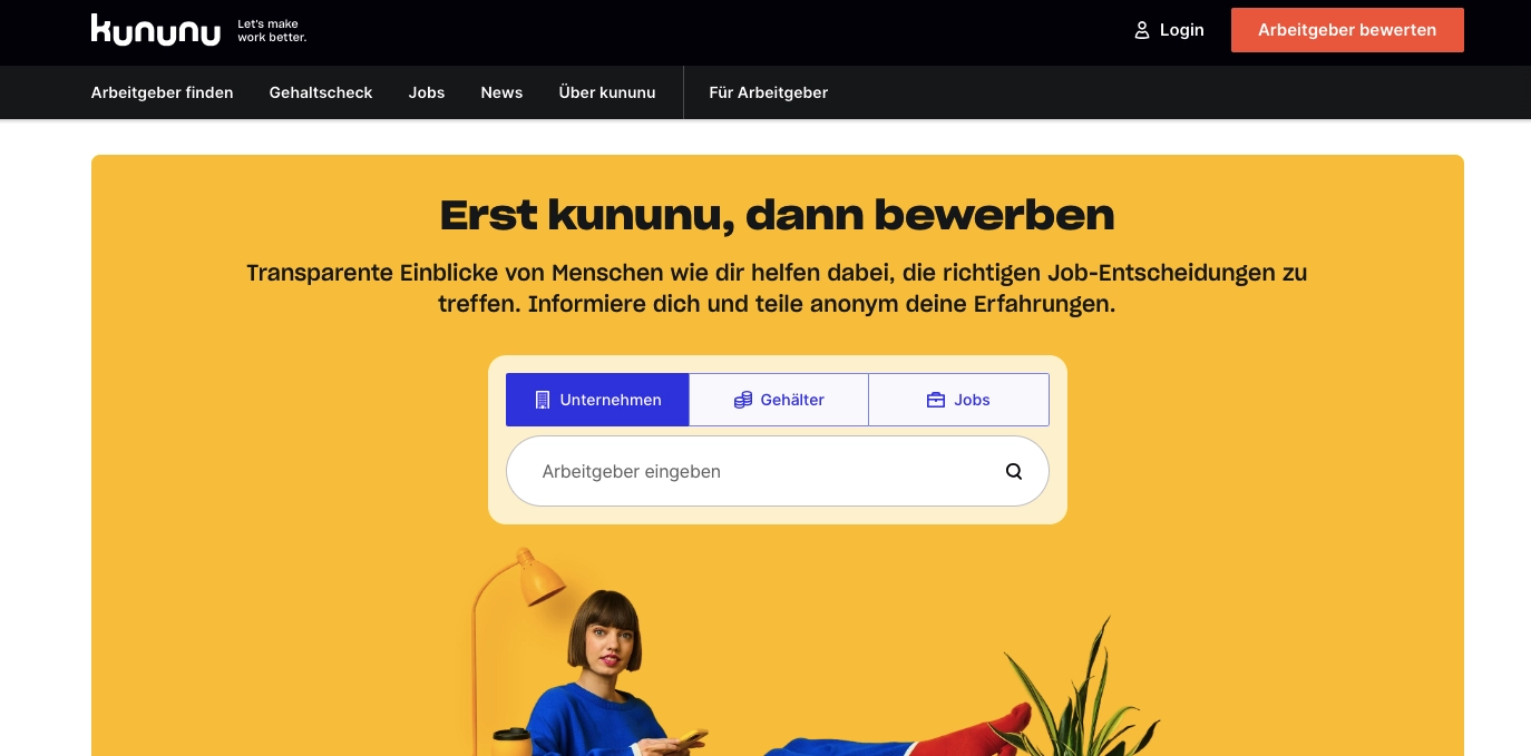 Bewertungen sammeln Anbieter Kununu