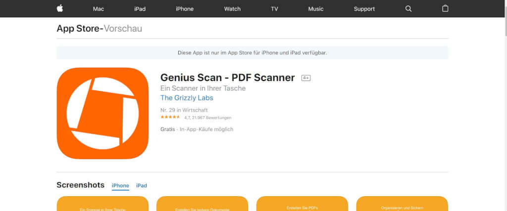 Scan Apps Genius Scan App Store