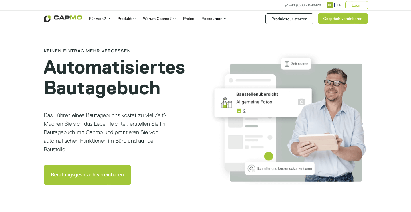 Baudokumentation Software Anbieter capmo