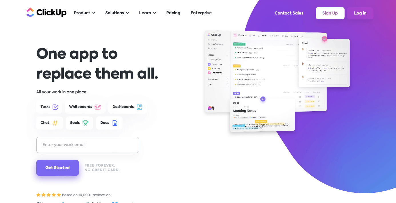 Enterprise Collabration Anbieter ClickUp