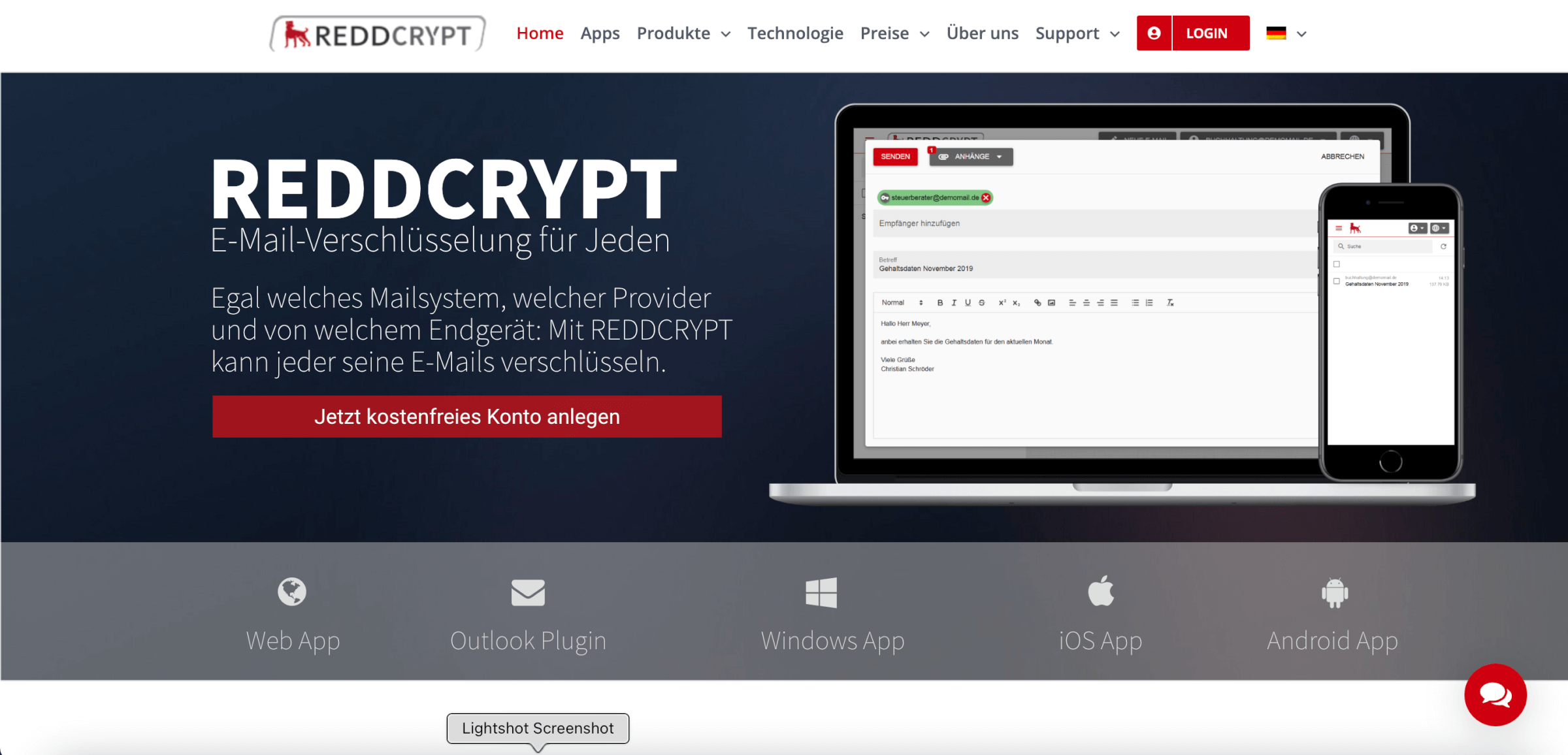 E Mail Verschluesselung Anbieter REDDCRYPT