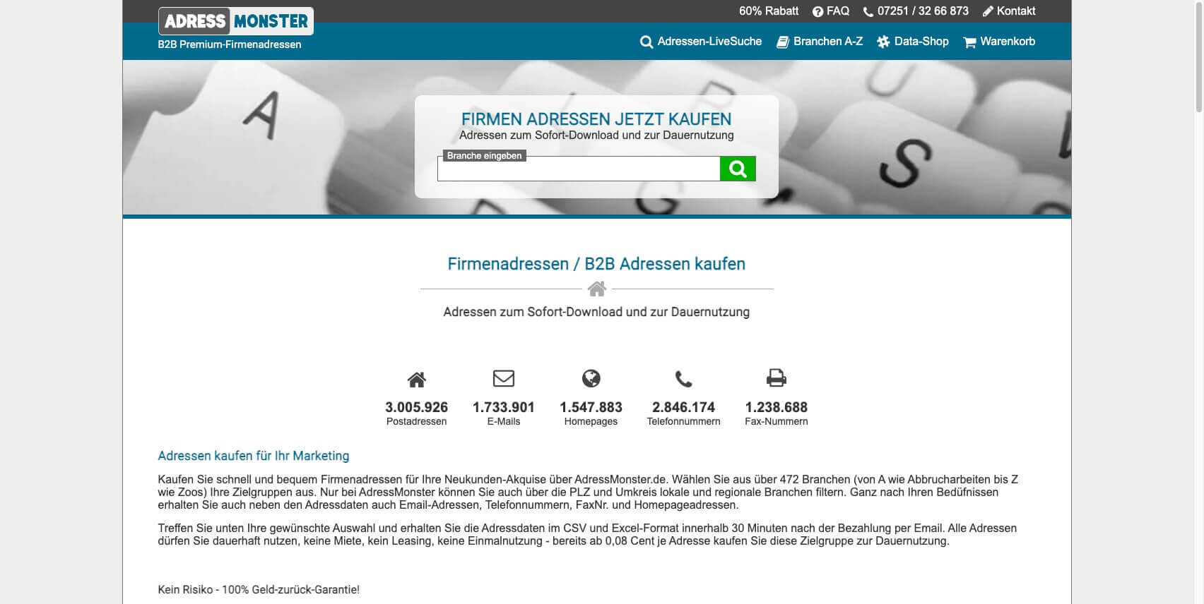 AdressMonster Adressen kaufen ab 0 08 sofort downloaden digita affin 1