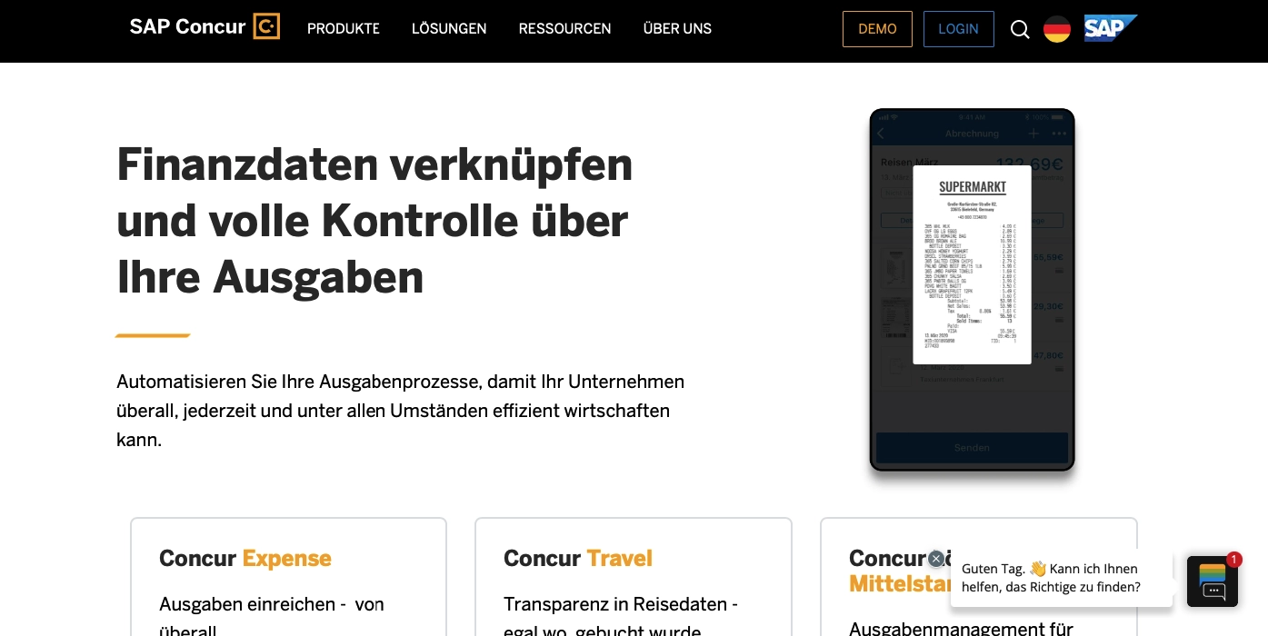 Digitale Spesenabrechnung Anbieter SAP Concur