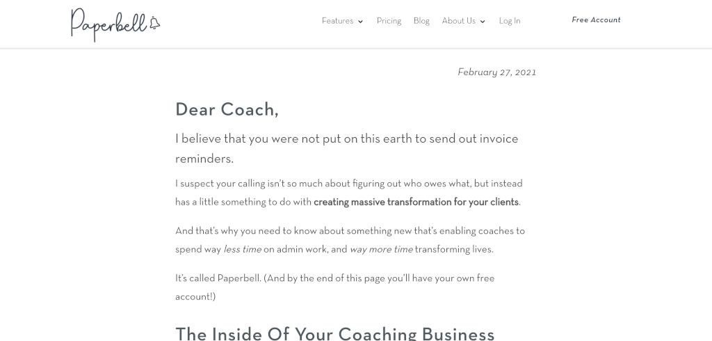 Paperbell Coaching Software