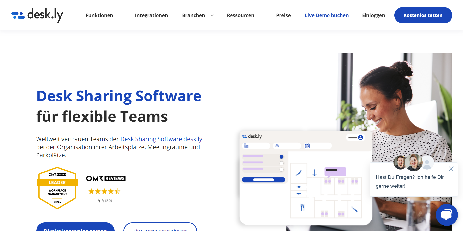 desk sharing software vergleich deskly