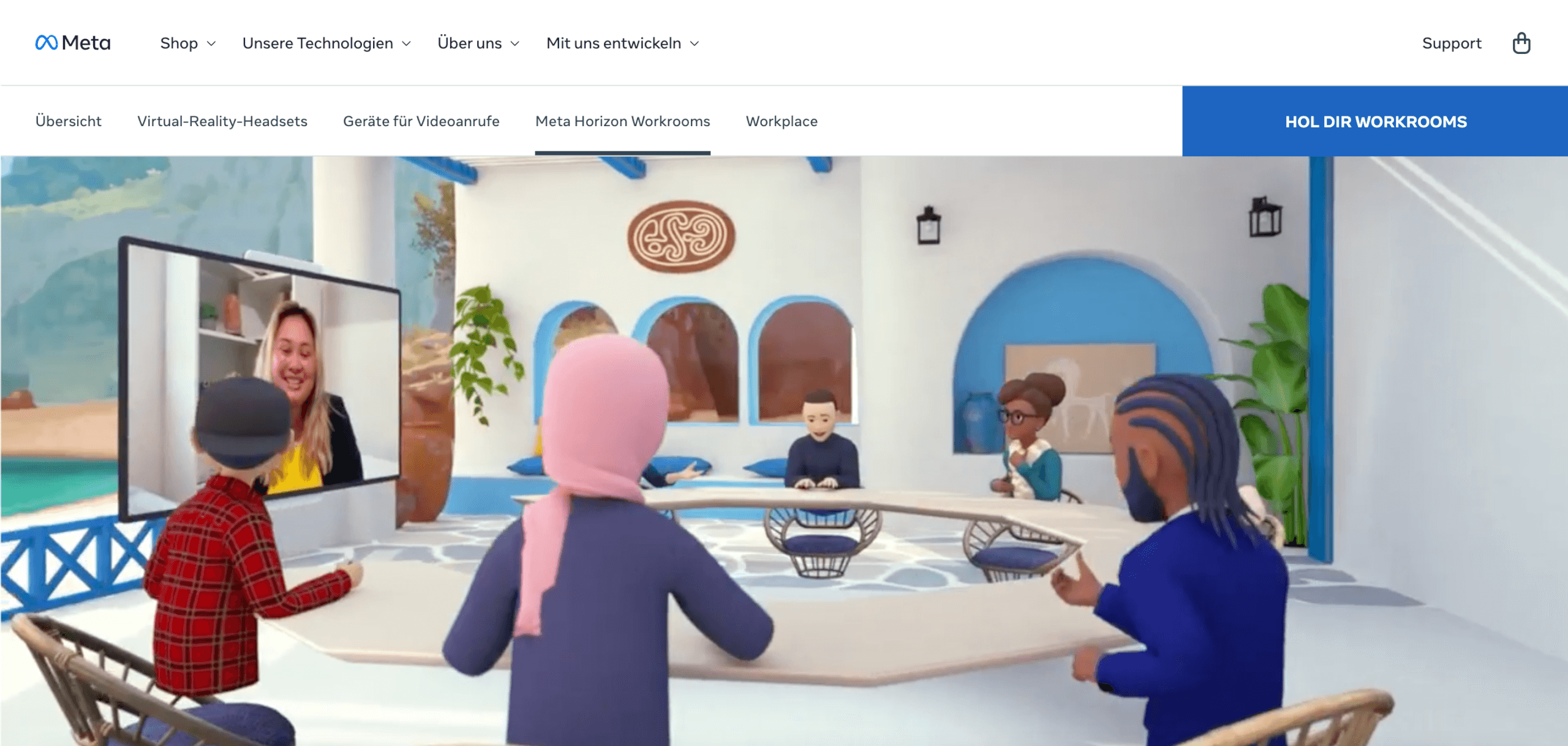 Virtelles Coworking Anbieter Meta Horizon Workrooms