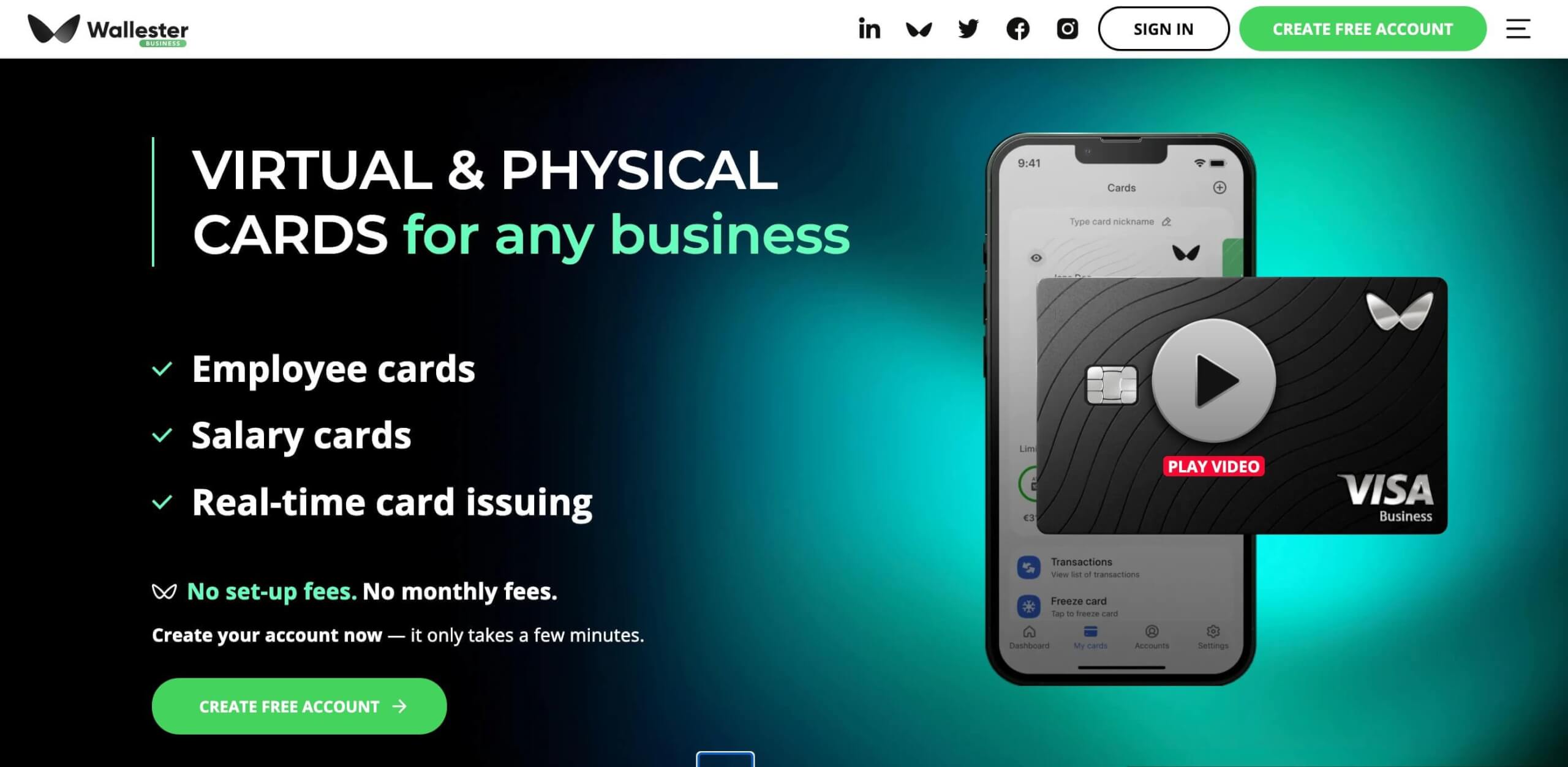 Free company expense cards Wallester digital affin 1