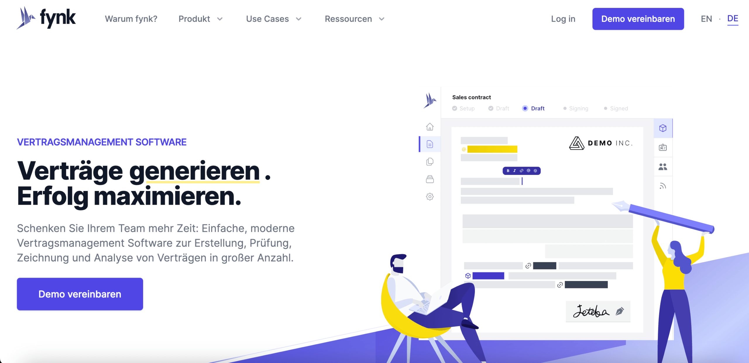 Die beste digitale Vertragsmanagement Software Anbieter fynk