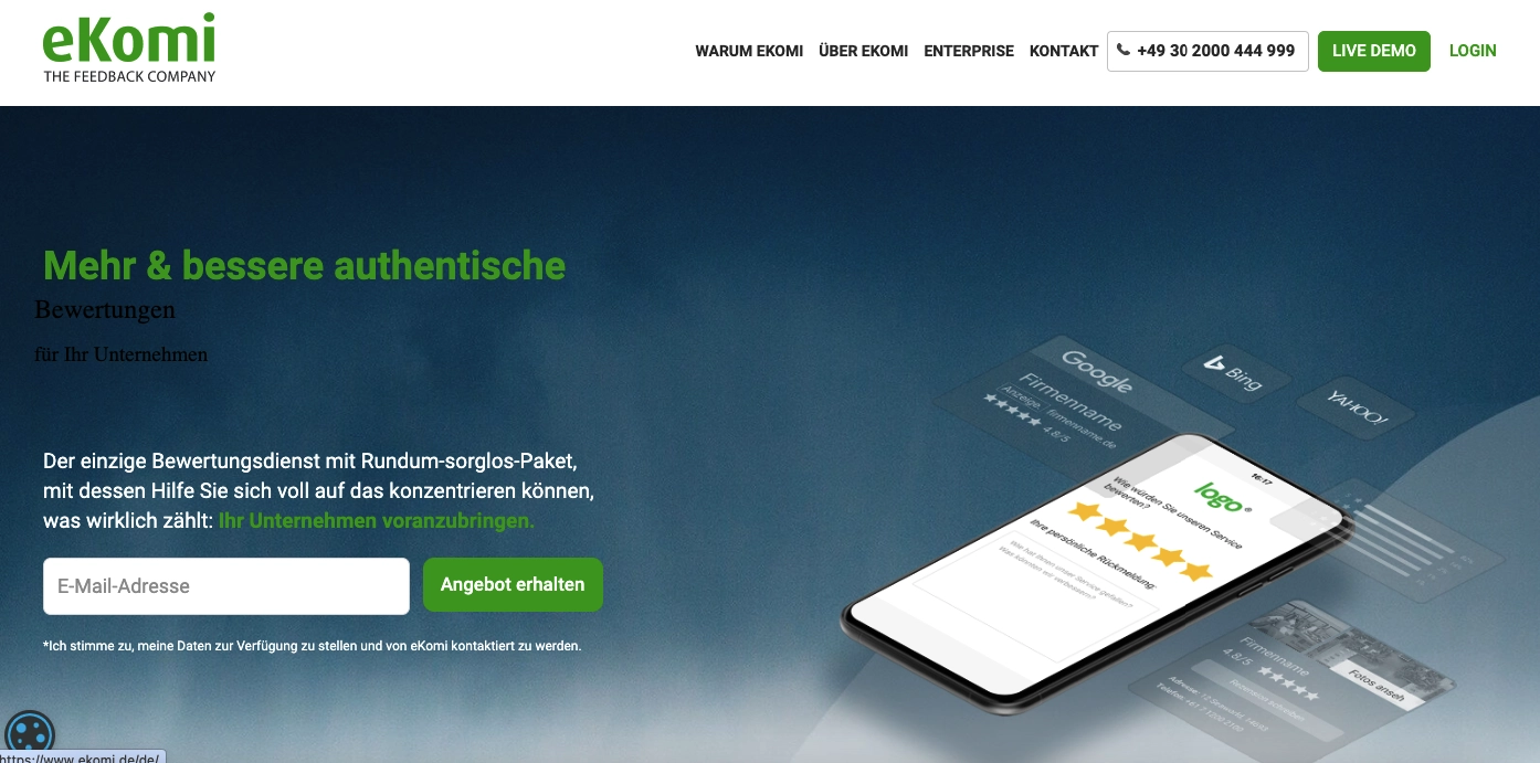 Review Management Software Anbieter eKomi