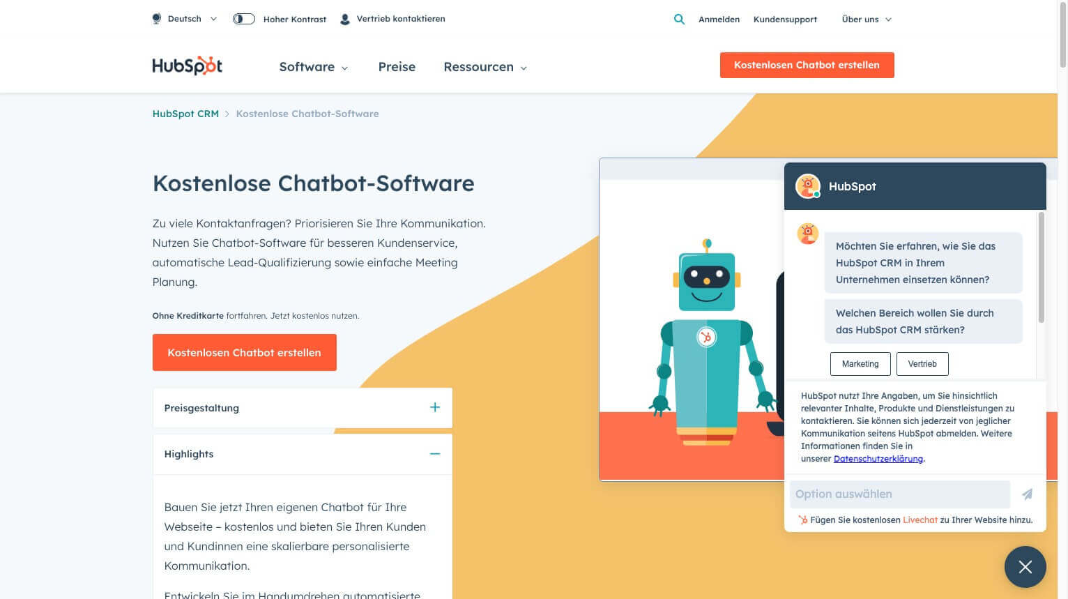 HubSpot Chatbot und Breeze Customer Agent