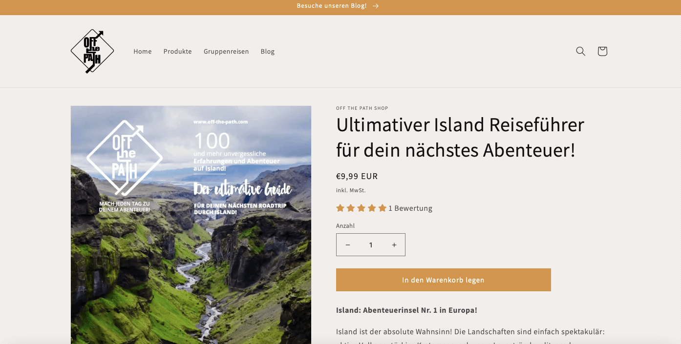Digitale Produkte Ideen Screenshot Reeisefuehrer