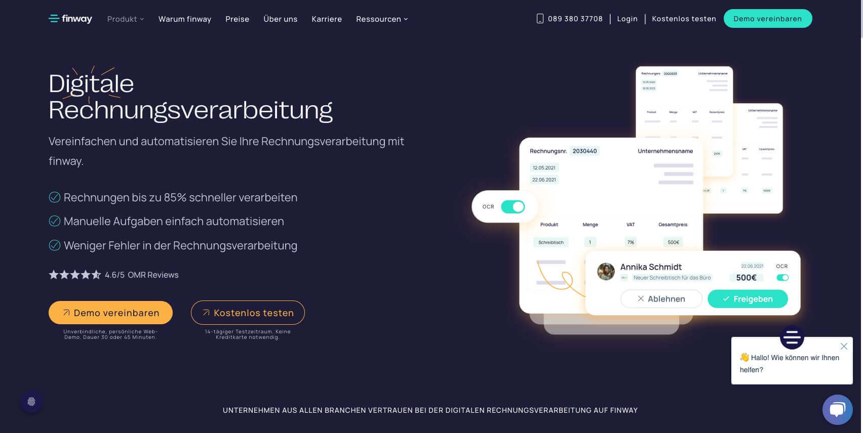 Software fuer die digitale Rechnungsverarbeitung finway digital affin 1