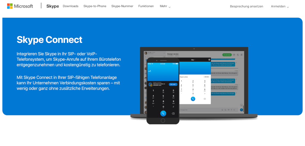 VoIP Telefonie Skype Connect