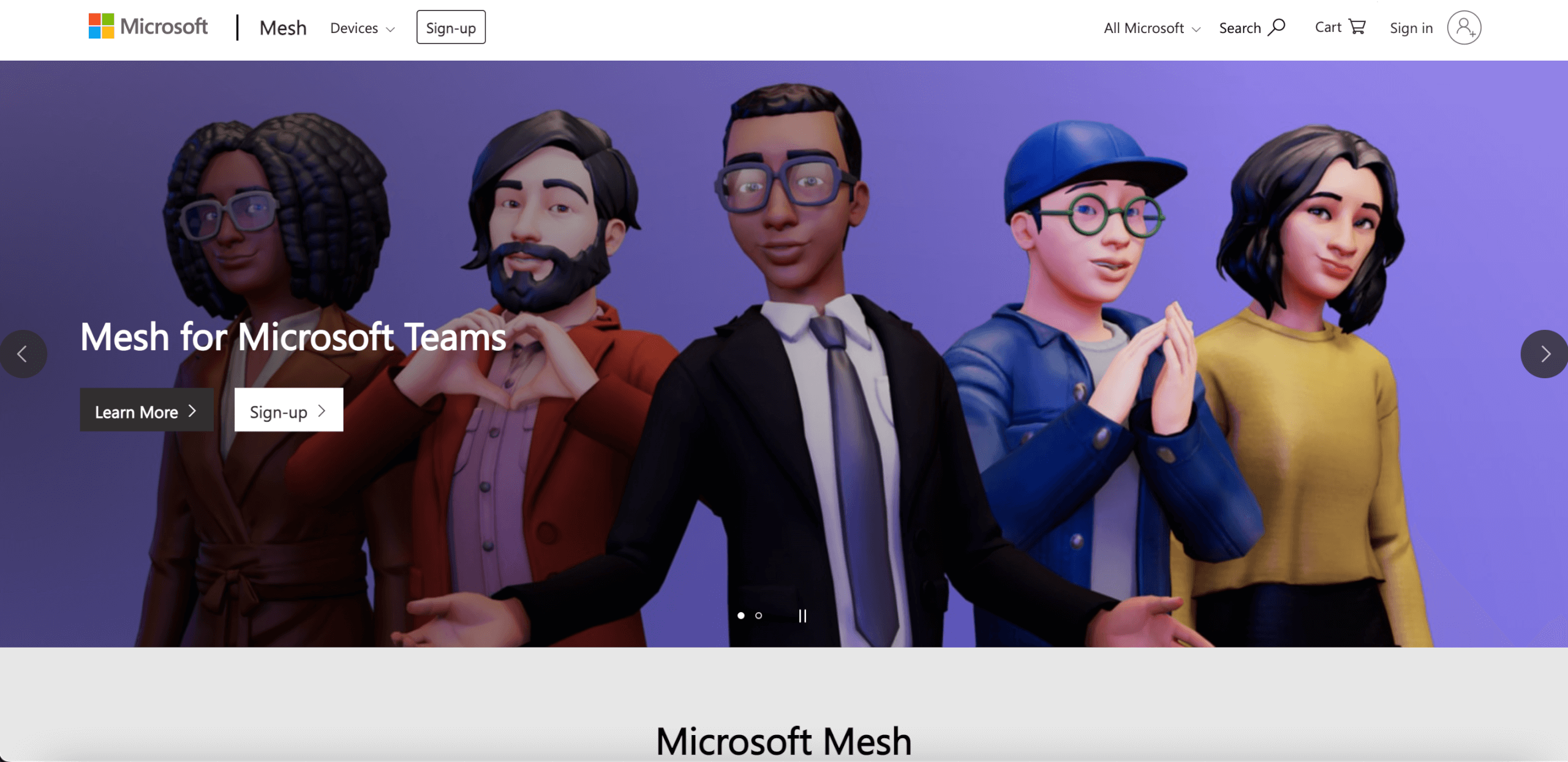 Virtuelles Coworking Anbieter Microsoft Mesh