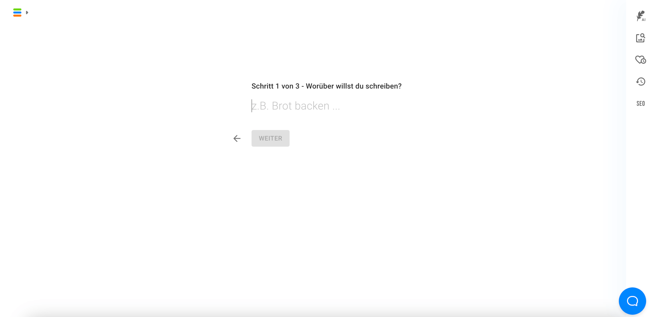 Neuroflash Thema waehlen