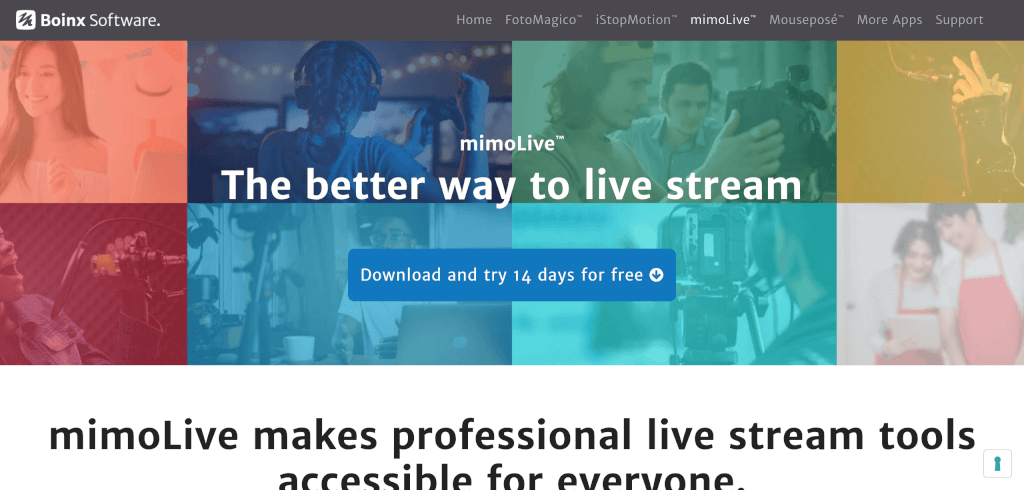 Live Streaming Software mimoLive Boinx Software 1