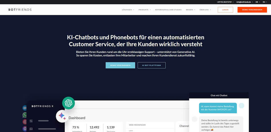 chatbot anbieter BOTfriends X