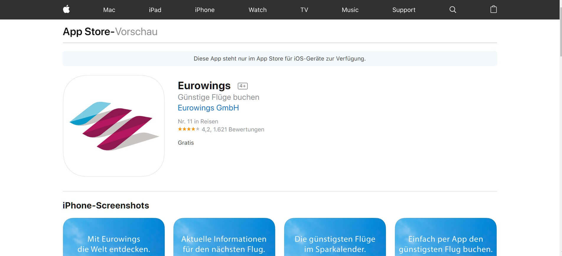 Check in App Eurowings 1