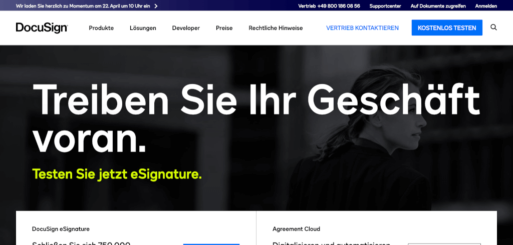 Digitales Vertragsmanagement DocuSign