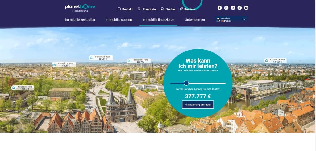 immobilienfinanzierung online planethome