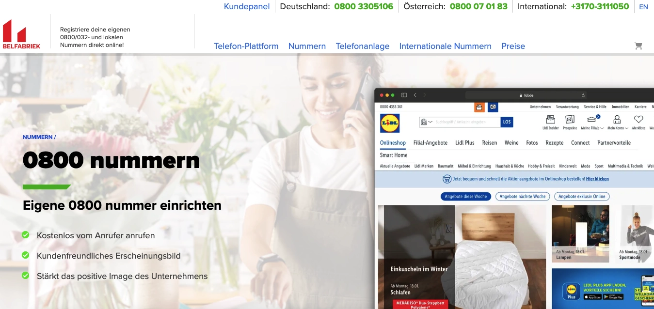 0800 Nummer Anbieter Belfabriek