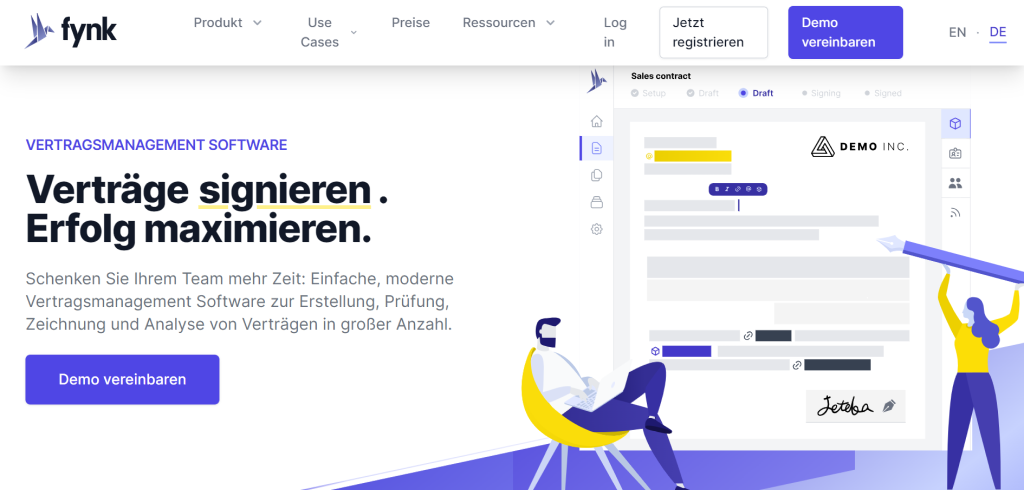 nda vertrag digital unterschreiben fynk