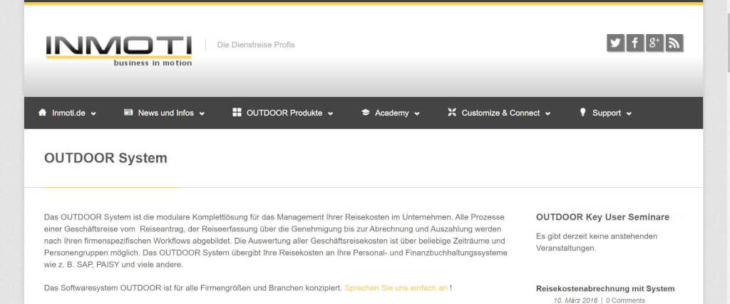 Reisekostenabrechnung digitalisieren OUTDOOR System