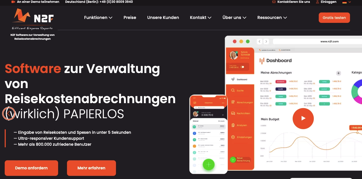Digitale Spesenabrechnung Anbieter N2F
