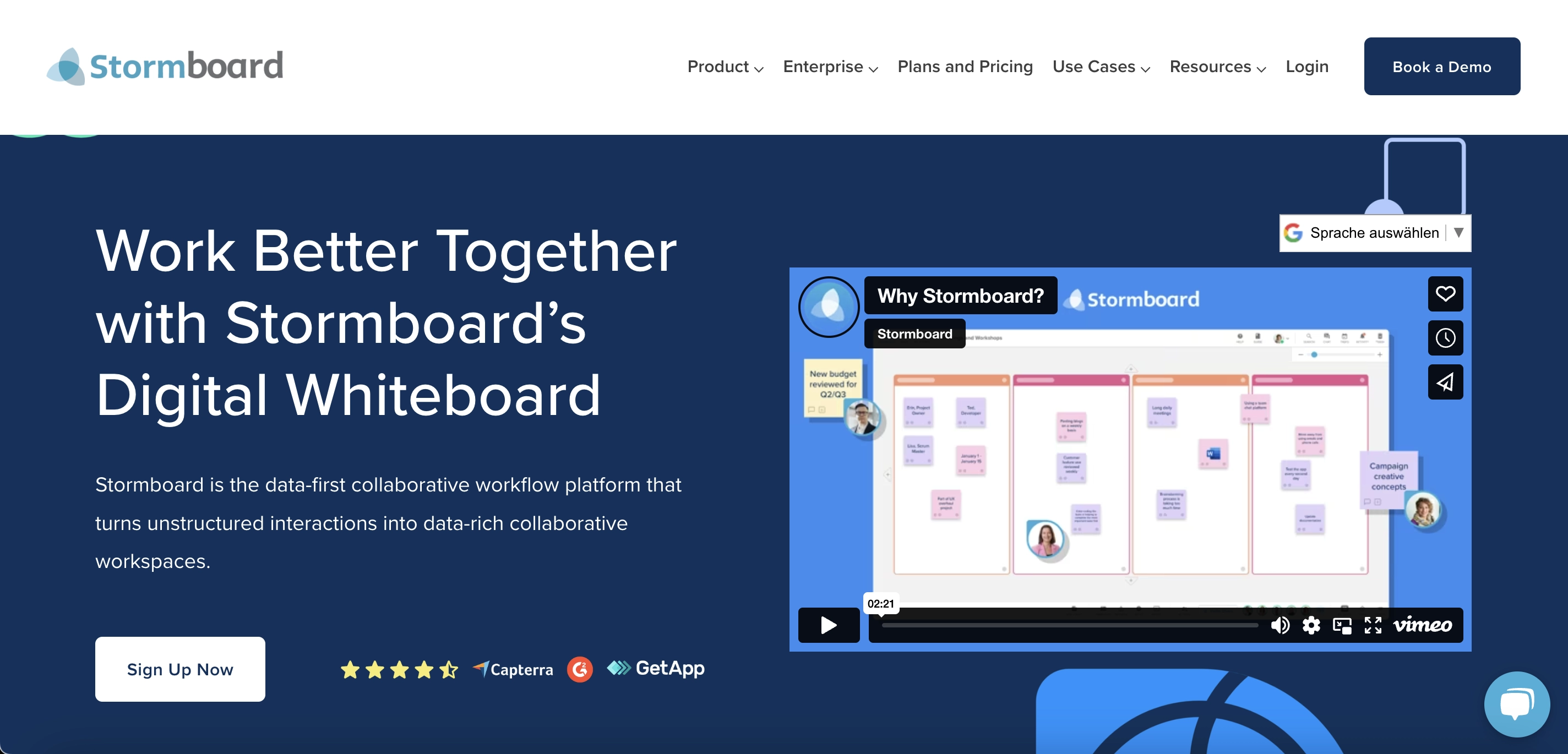 Kollaboratives Brainstorming online Anbieter Stormboard