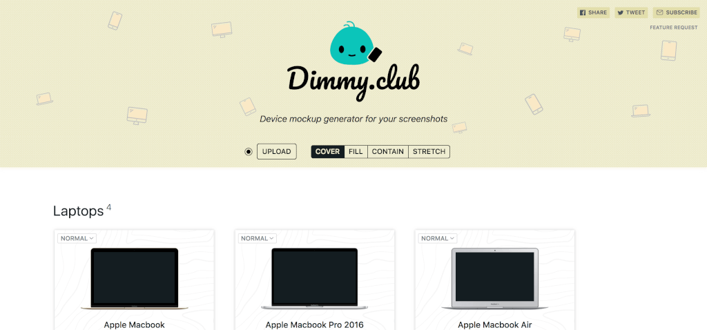 Dimmy club Mockups erstellen
