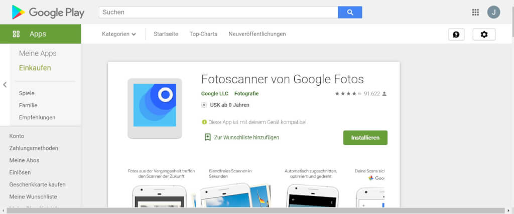 Scan Apps Fotoscanner von Google Fotos Google Play