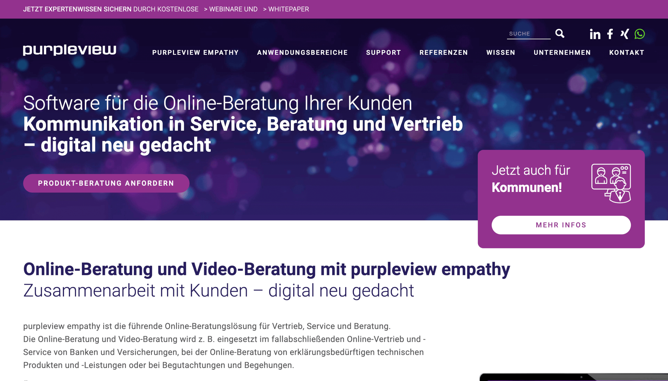 Videoberatung Software purpleview