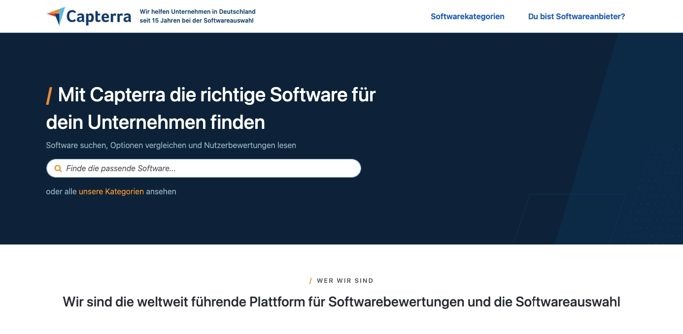 Bewertungen sammeln Anbieter Capterra