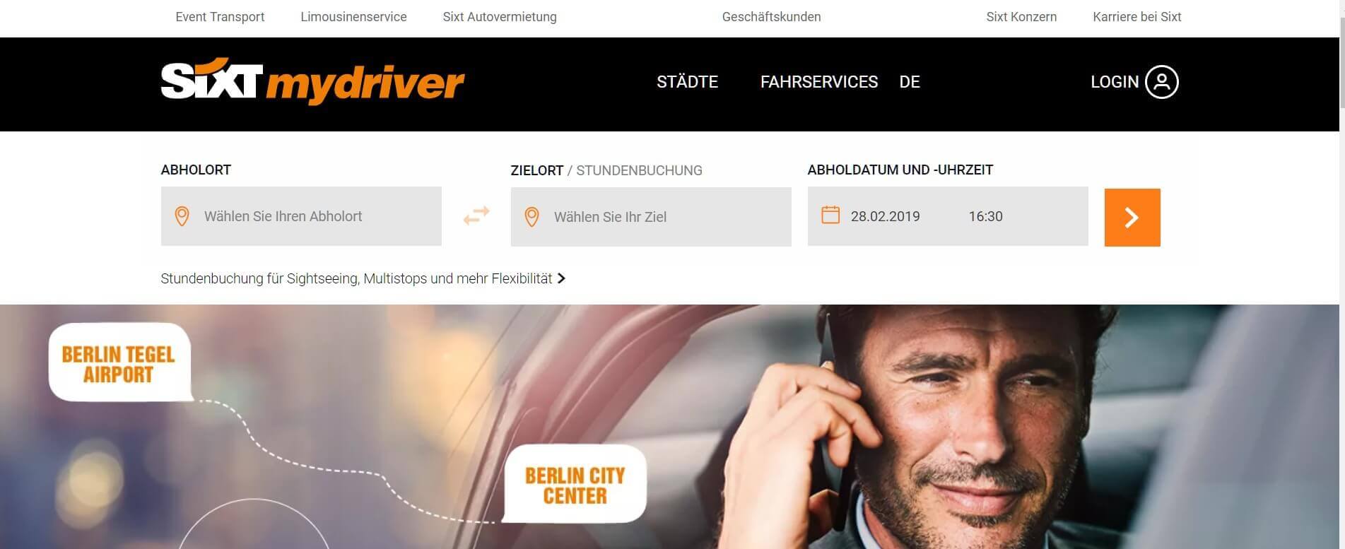 Beste Taxi App Sixt mydriver